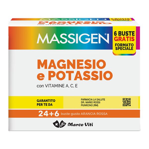 massigen magnesio e potassio 24 + 6 bustine da 6 grammi