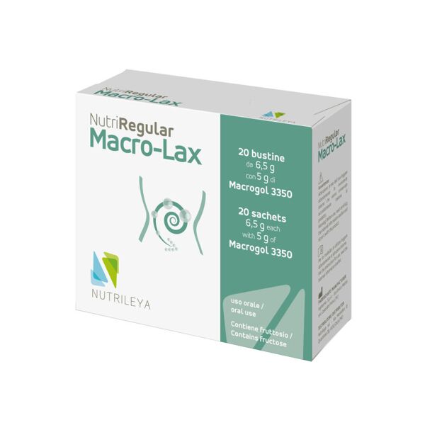 nutrileya nutriregular macro-lax 20 bustine da 6,5 grammi