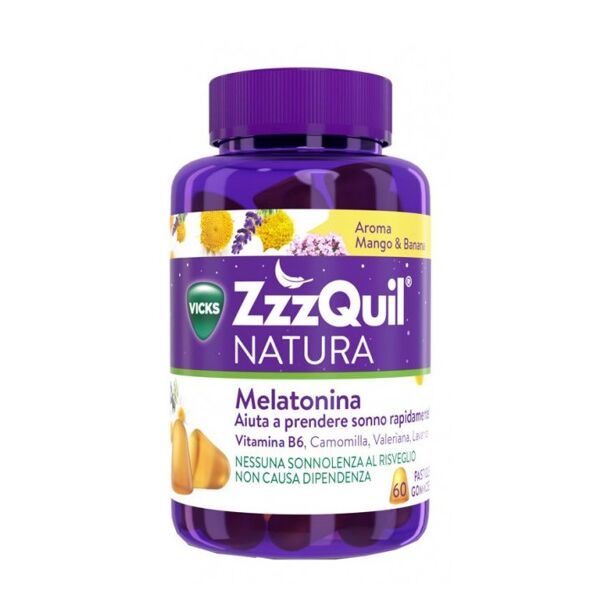 vicks zzzquil natura 60 pastiglie gommose mango & banana