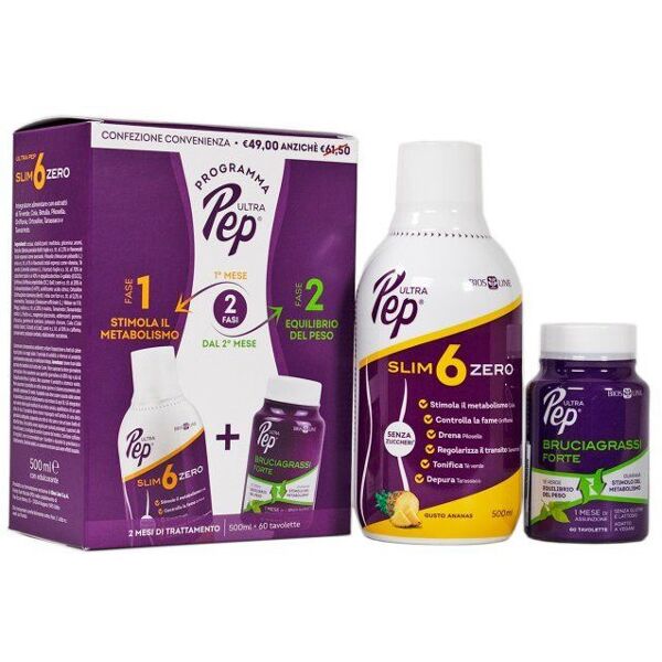 bios line ultra pep slim 6 zero + brucia grassi forte 500 ml + 60 capsule