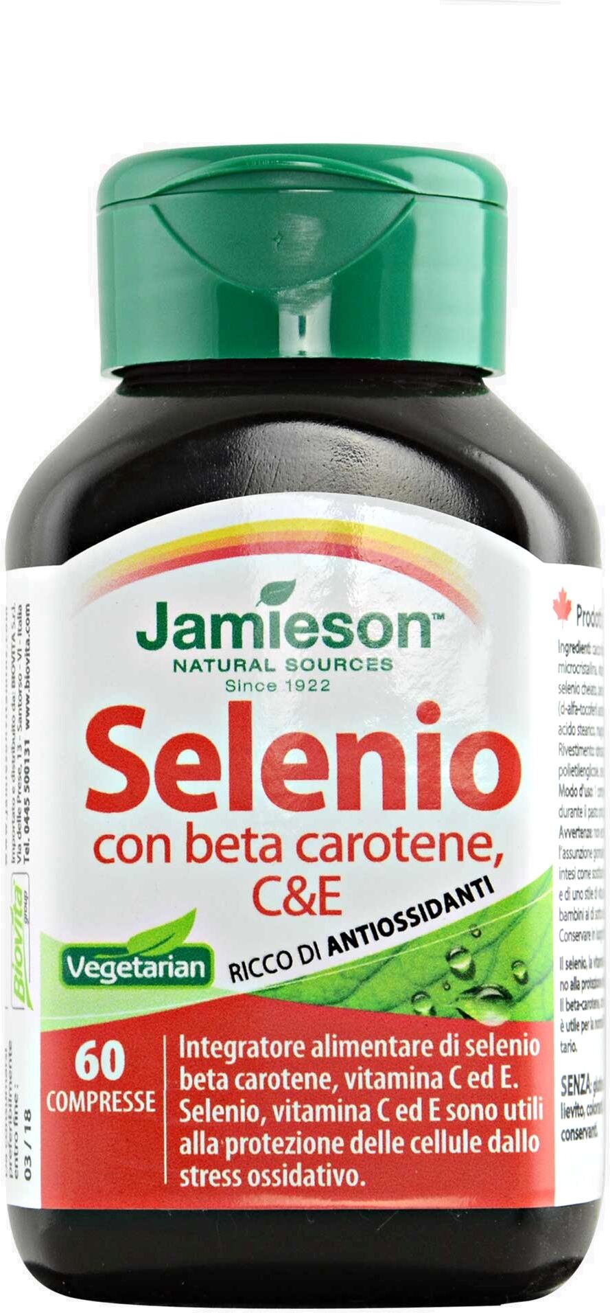 jamieson selenio con beta carotene, c & e 60 compresse