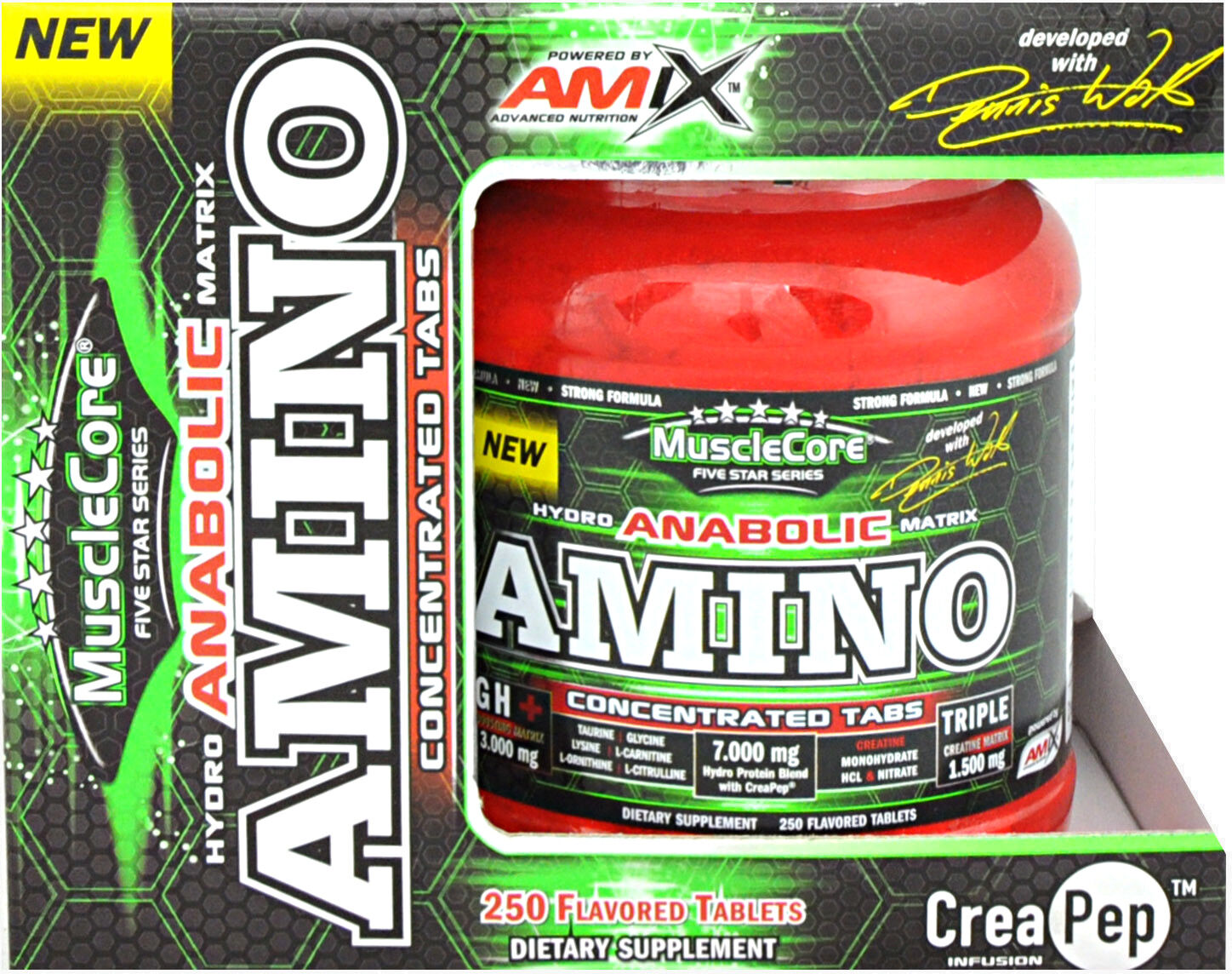 amix musclecore - anabolic amino concentrated tabs 250 tavolette