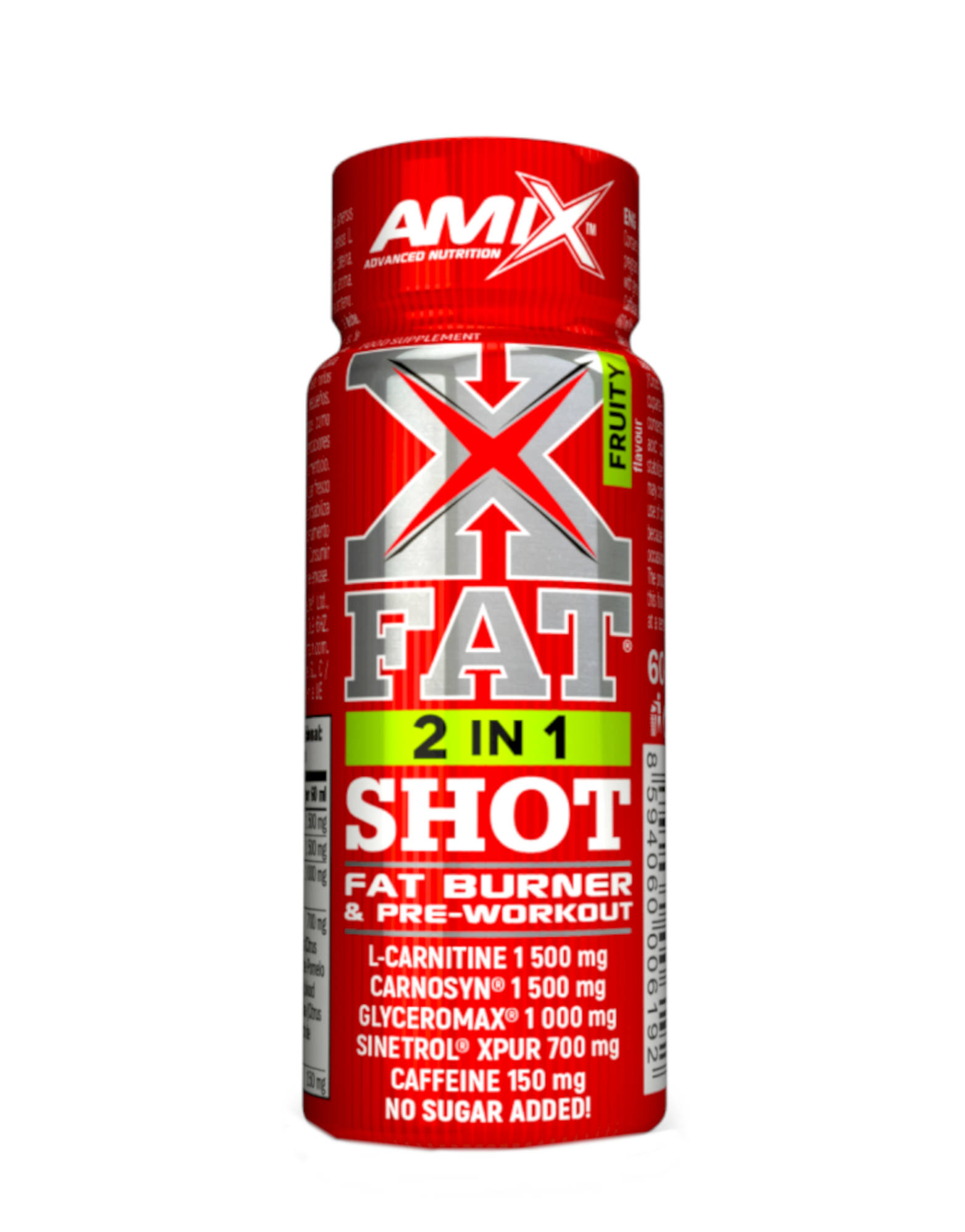 amix x fat 2 in 1 shot fat burner e pre workout 60ml fruit
