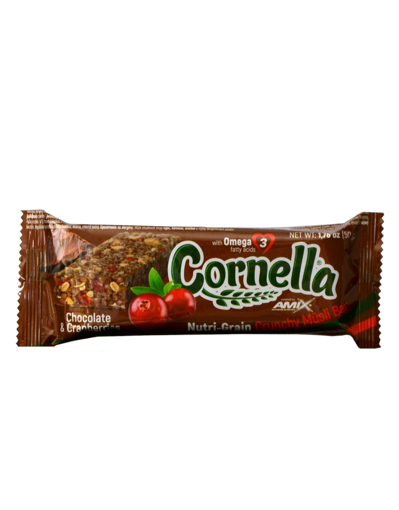 amix cornella® 1 barretta da 50 grammi cioccolato e mirtilli rossi