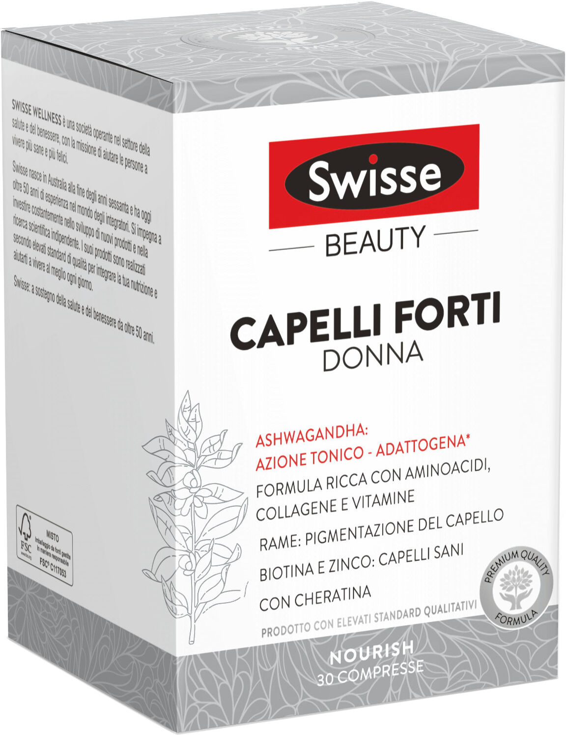 swisse beauty - capelli forti donna 30 compresse