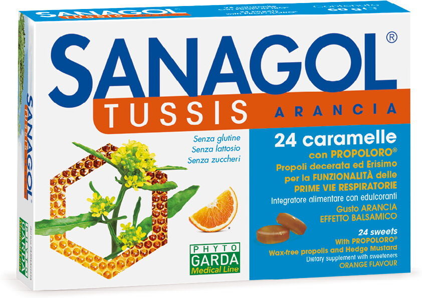 phyto garda sanagol - tussis arancia 24 caramelle arancia