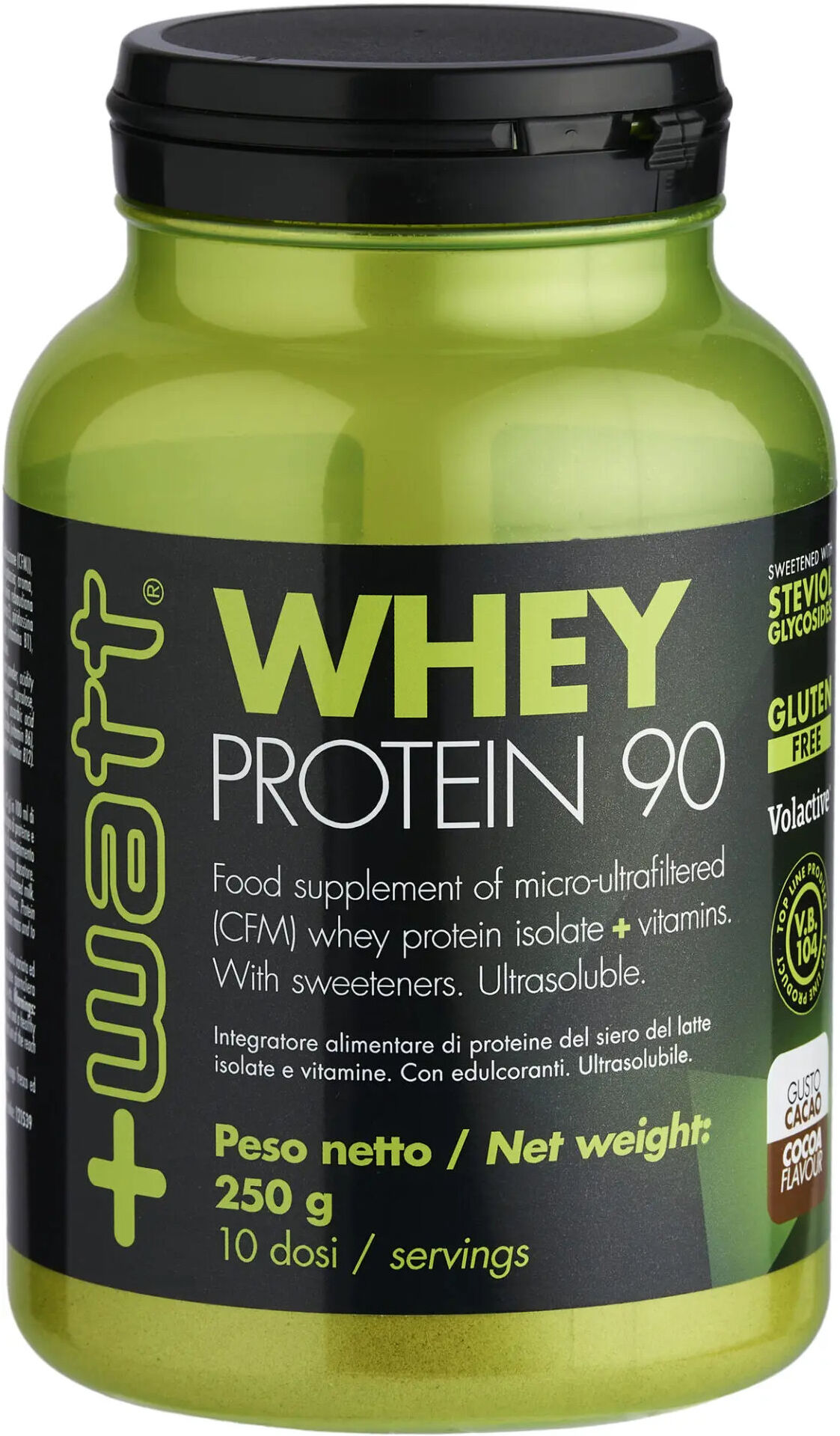 +watt whey protein 90 250 grammi cacao