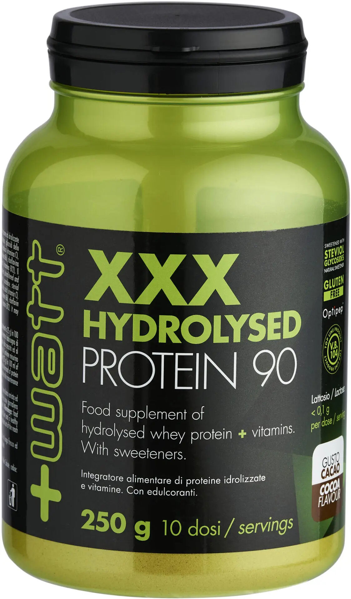 +watt xxx hydrolysed protein 90 250 grammi cacao