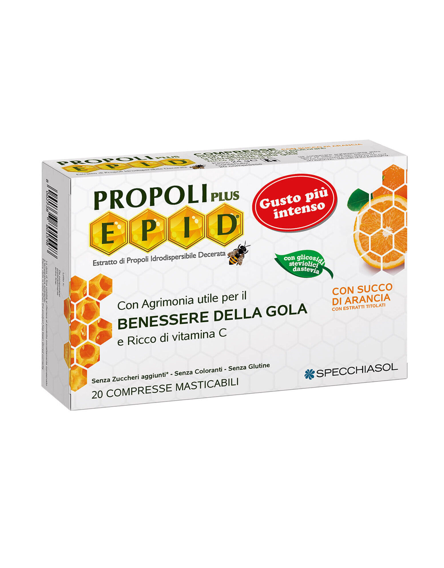 specchiasol epid propoli plus compresse con succo di arancia 20 compresse masticabili