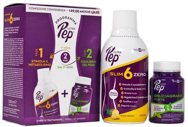 bios line ultra pep slim 6 zero + brucia grassi forte 500 ml + 60 capsule