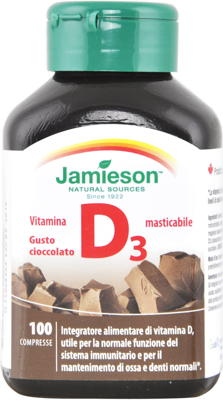 JAMIESON Vitamina D3 Masticabile 100 Compresse Cioccolato