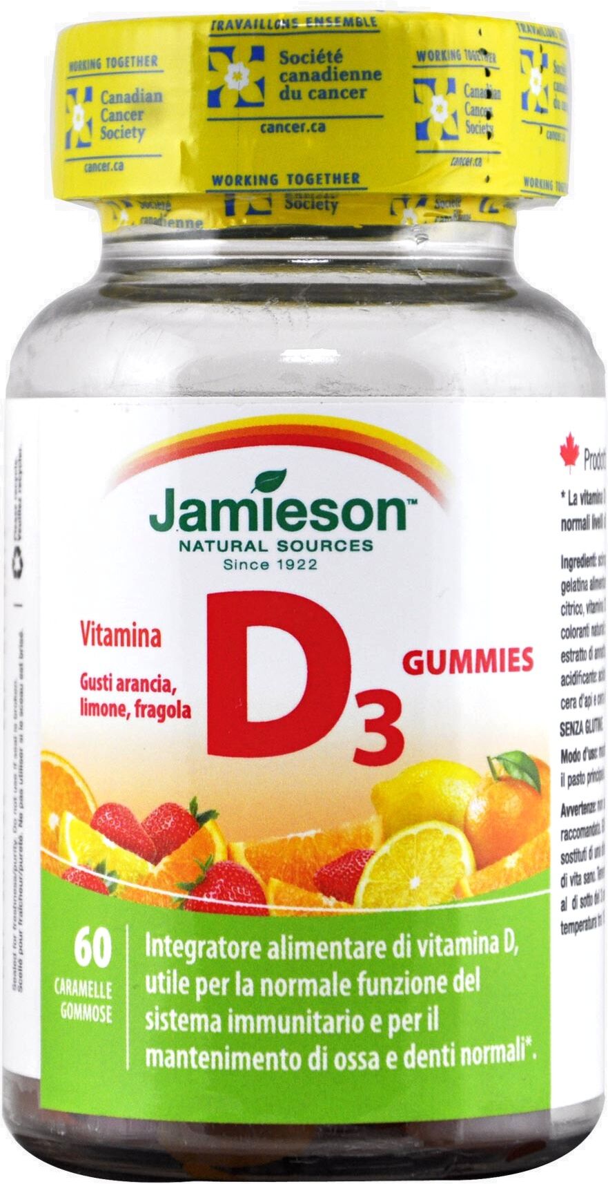 JAMIESON D3 Gummies 60 Caramelle Gommose Arancia Limone Fragola