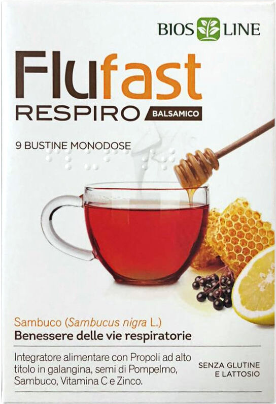 BIOS LINE Flufast - Respiro 9 Bustine Da 2 Grammi Balsamico