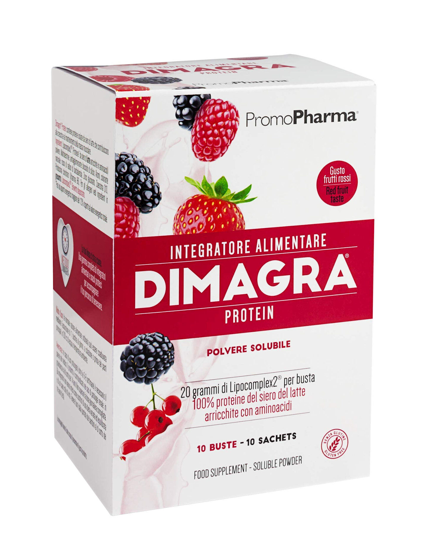 PROMOPHARMA Dimagra Protein 10 Buste Da 22 Grammi Frutti Rossi