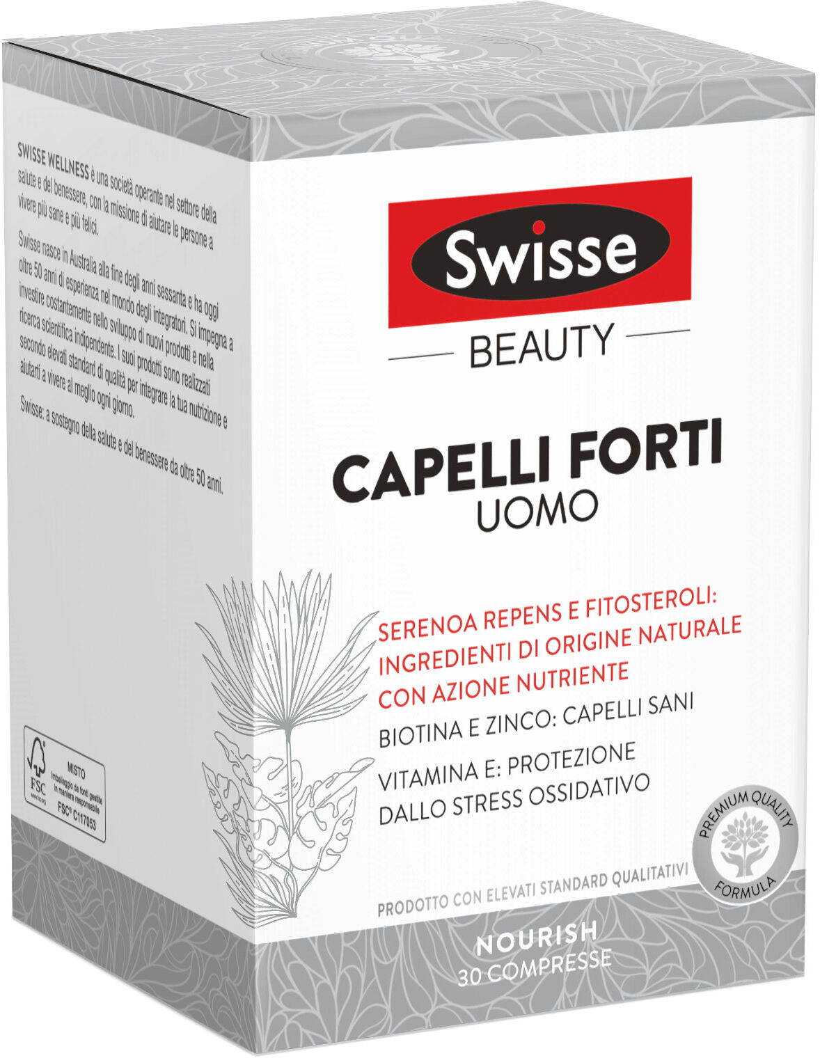 SWISSE Beauty - Capelli Forti Uomo 30 Compresse