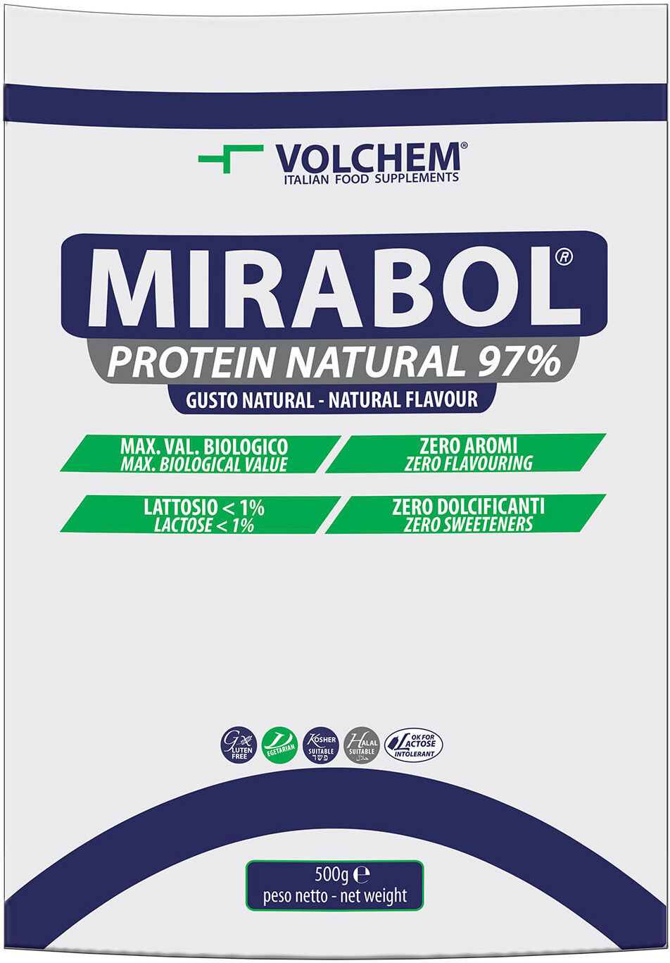 VOLCHEM Mirabol Whey Protein Natural 97% 500 Grammi