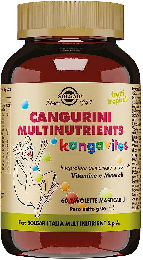 SOLGAR Cangurini Multinutrients 60 Tavolette Masticabili Frutti Tropicali