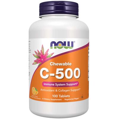 Now Foods Vitamina C 500 mg in Masticabile Arancia - Integratore Vitaminico Now Foods Vitamina C 500 mg in Masticabile Arancia - Integratore Vitaminico