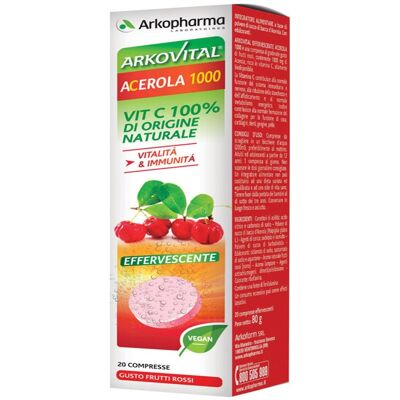 ARKOPHARMA Arkovital - Acerola 1000 20 Compresse Effervescenti ARKOPHARMA Arkovital - Acerola 1000 20 Compresse Effervescenti