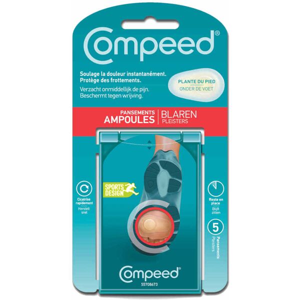 compeed cerotti per vesciche pianta del piede sport 5 cerotti