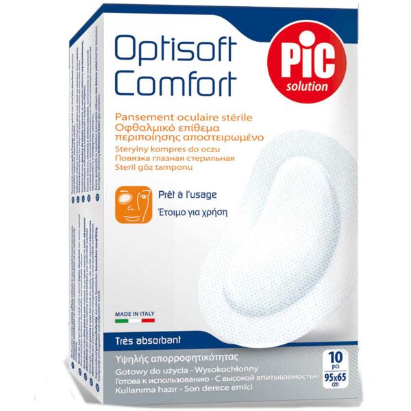 pic optisoft comfort medicazione oculare sterile 10 pcs 96x65mm