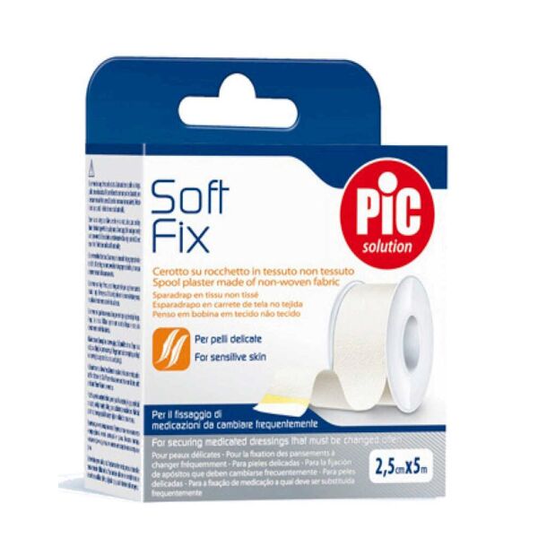 pic soft fix cerotto su rocchetto in tessuto non tessuto 2,5cm x 5m