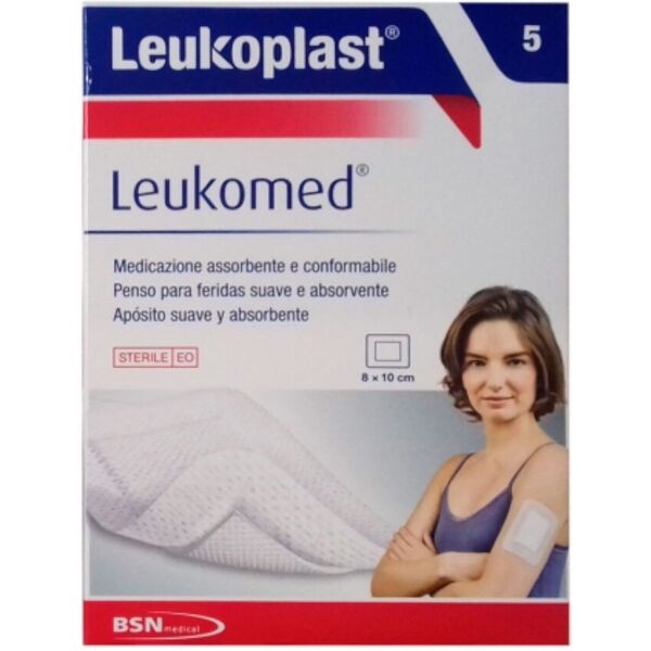 bsn medical leukoplast - leukomed 8x10cm 5 cerotti