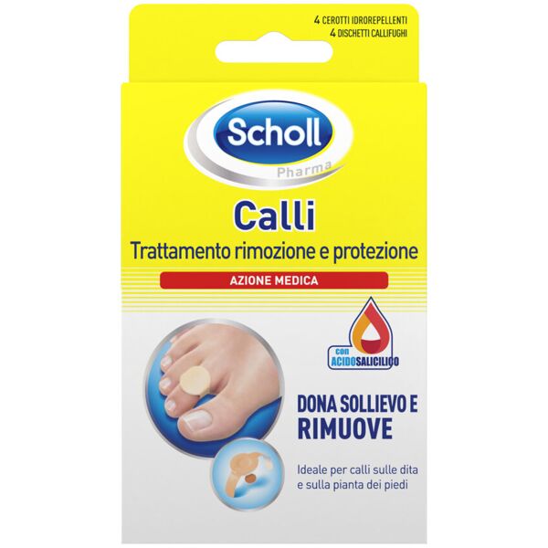 scholl calli trattamento rimozione e protezione 4 cerotti + 4 dischetti