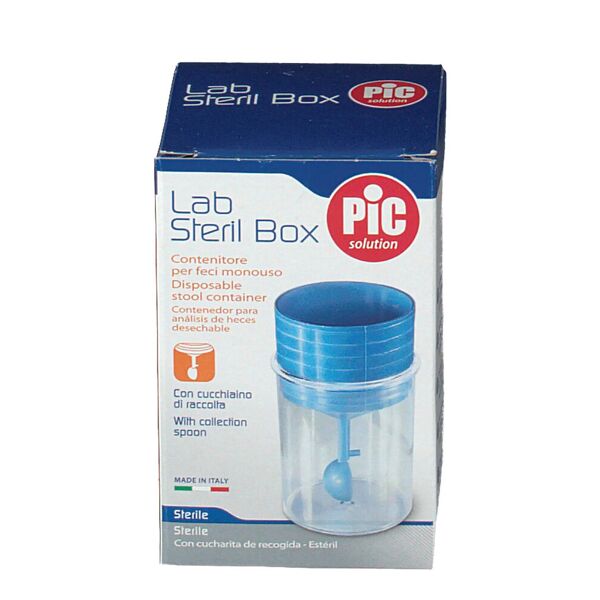 pic lab steril box 1 contenitore sterile per feci - capacità 60ml