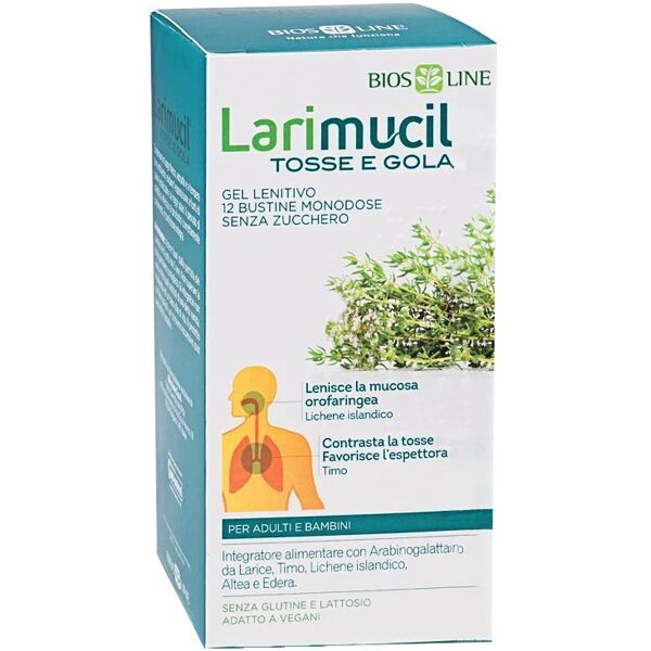 bios line larimucil - tosse e gola 12 bustine da 10 ml