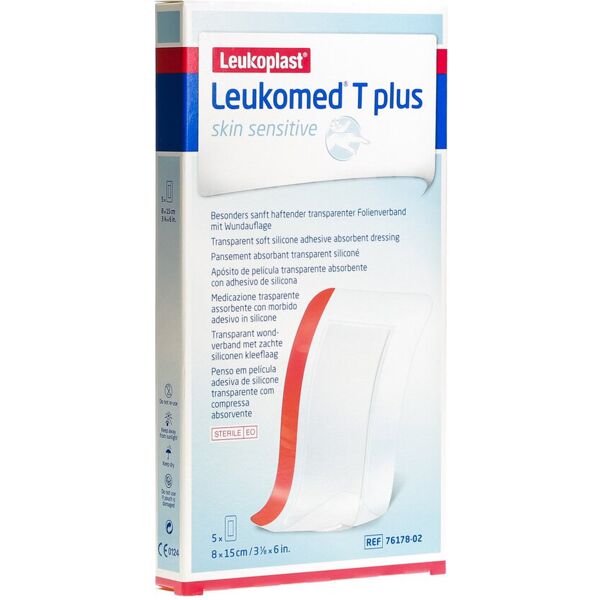 bsn medical leukoplast - leukomed t plus skin sensitive 5 x 8 cm x 15 cm