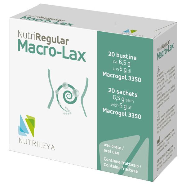 nutrileya nutriregular macro-lax 20 bustine da 6,5 grammi