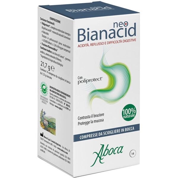 aboca neo bianacid acidità e reflusso 14 compresse masticabili