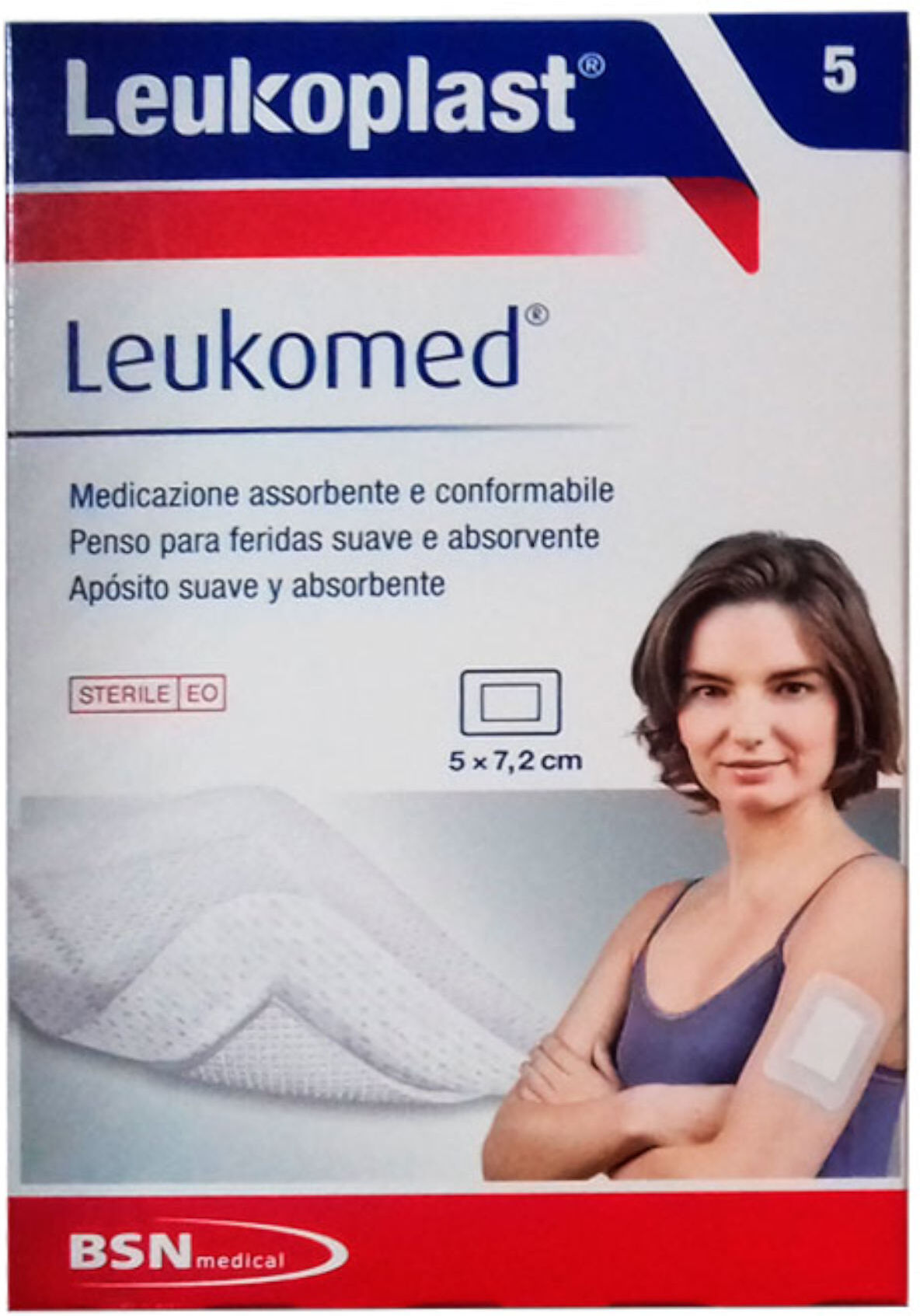 bsn medical leukoplast - leukomed 7,2x5cm 5 cerotti