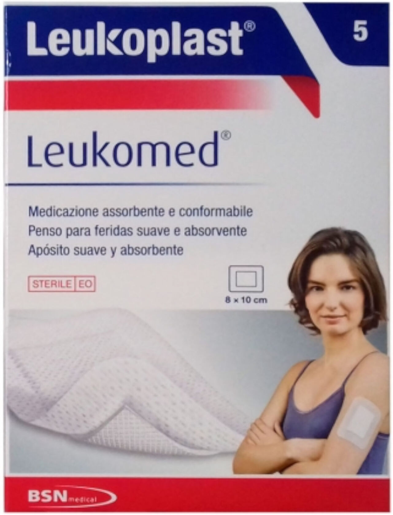 bsn medical leukoplast - leukomed 8x10cm 5 cerotti