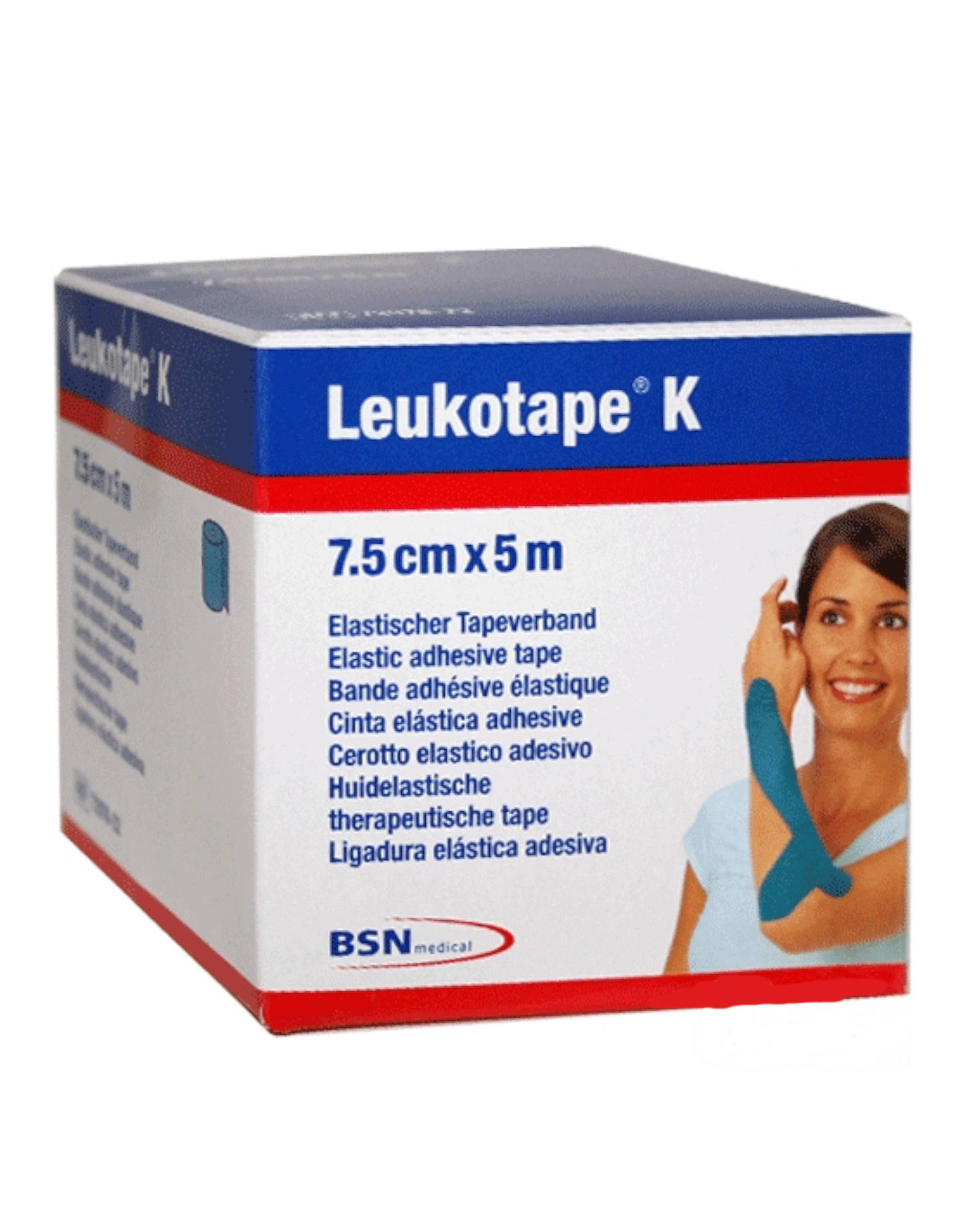 bsn medical leukotape k 1 cerotto elastico da 7,5cmx5m rosso
