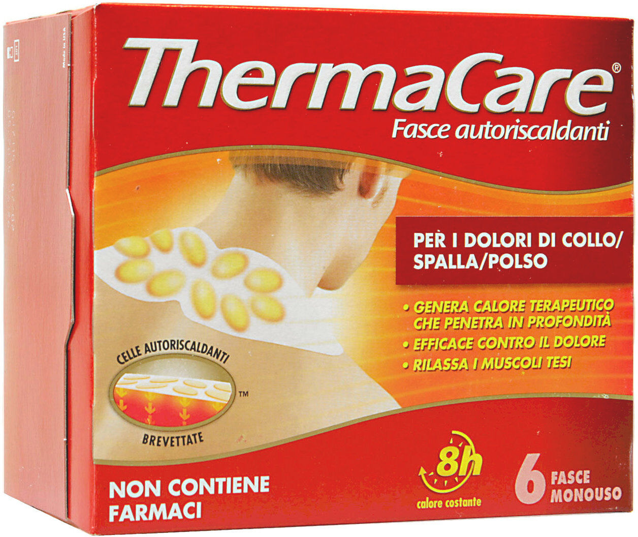 thermacare fasce autoriscaldanti per i dolori di collo/spalla/polso 6 fasce monouso