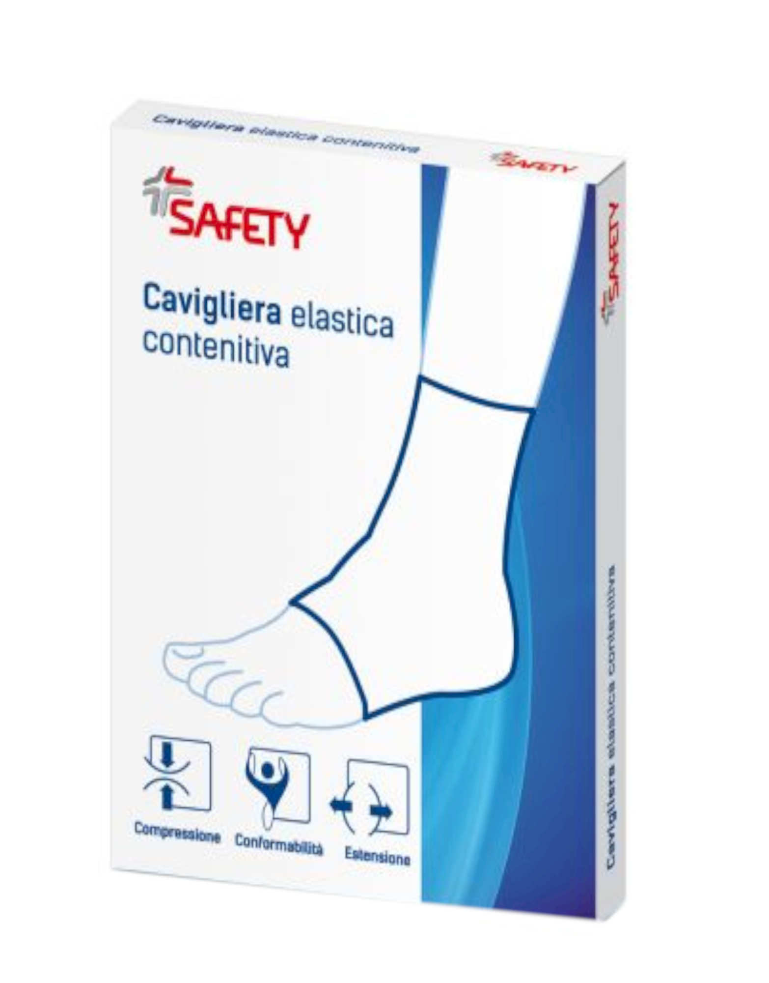 safety cavigliera elastica contenitiva 1 cavigliera piccola 19-22 cm