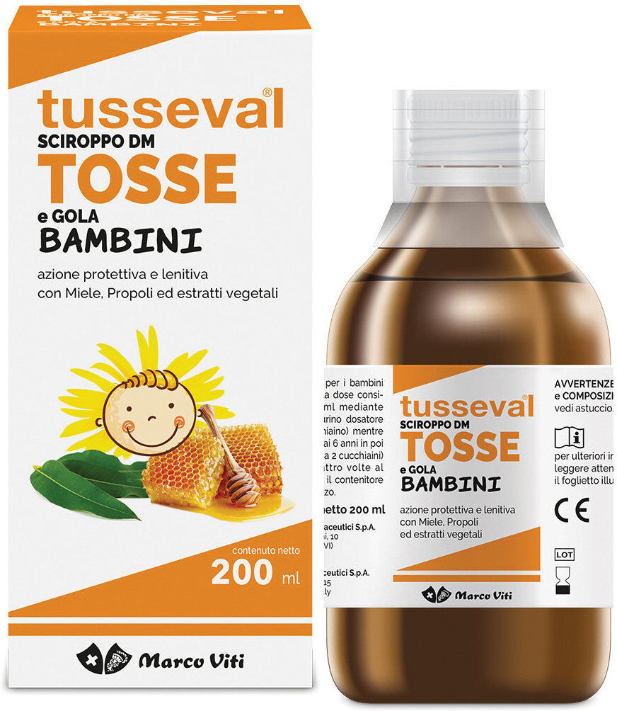 marco viti tusseval- sciroppo tosse e gola bambini 200ml