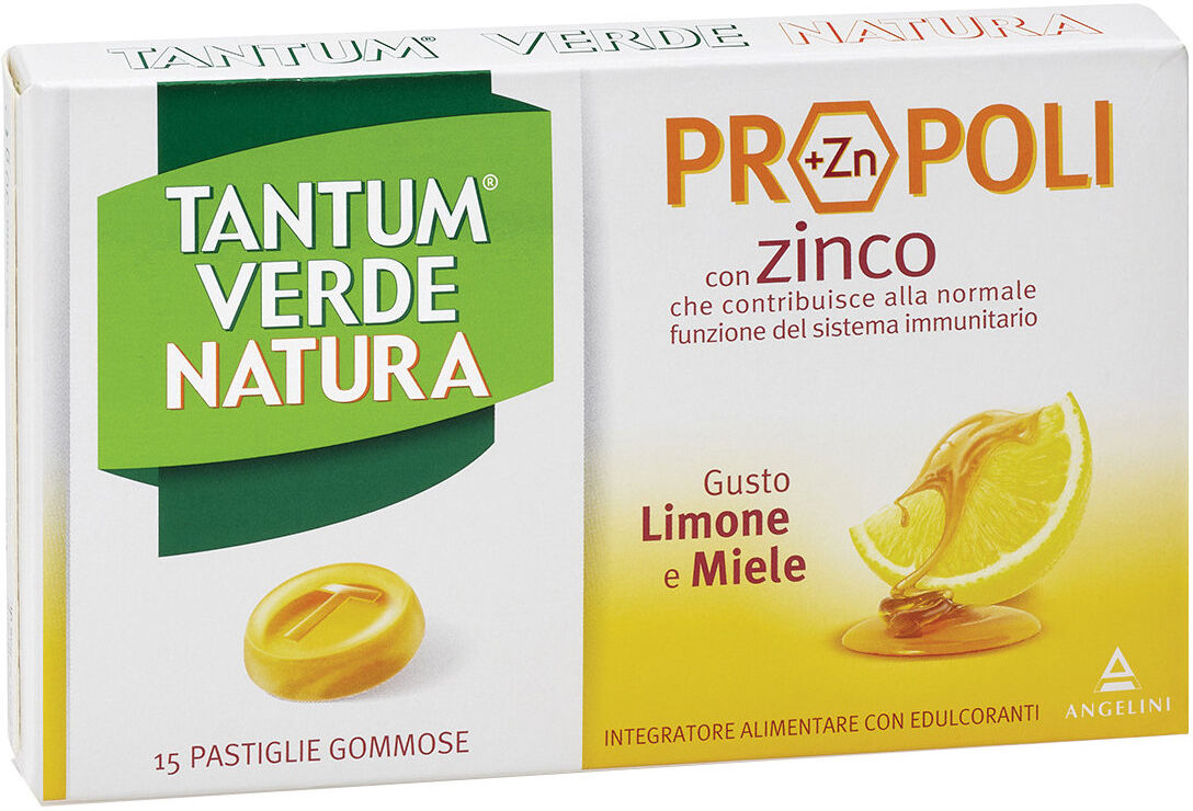 tantum verde natura propoli con zinco 15 compresse masticabili eucalipto e miele