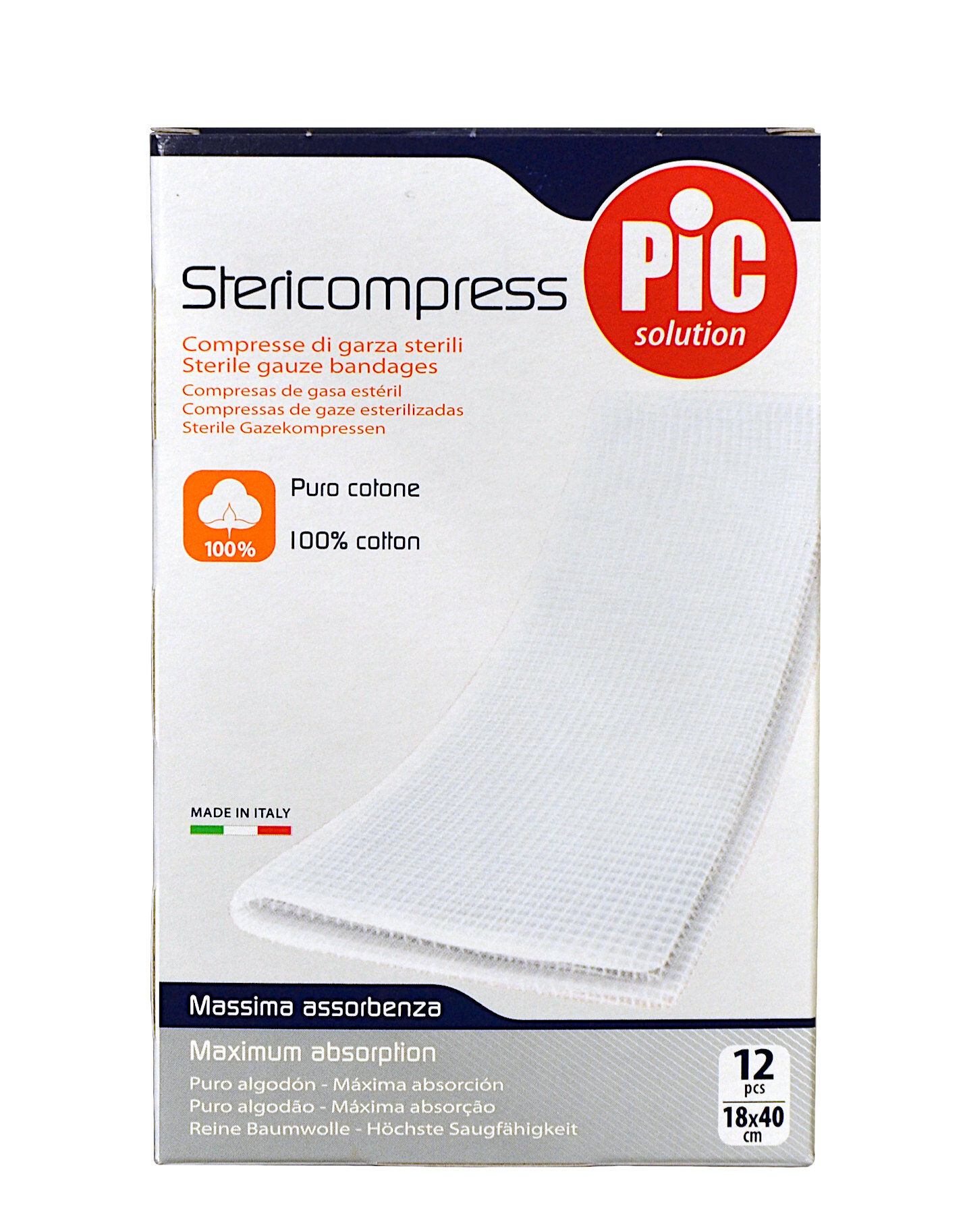 PIC Stericompress Compresse Di Garza Sterili 12 Pcs 18x40cm