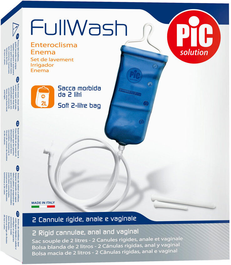 PIC Fullwash Enteroclisma Enema 1 Sacca Da 2000 Ml + 2 Cannule Rigide