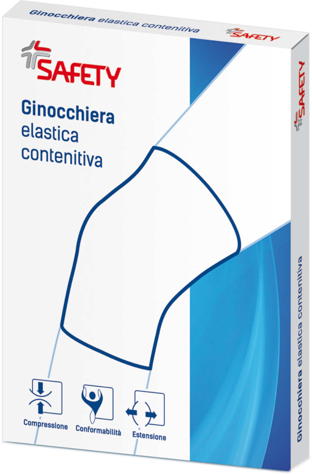 SAFETY Ginocchiera Elastica Contenitiva 1 Ginocchiera Grande 44-49 Cm