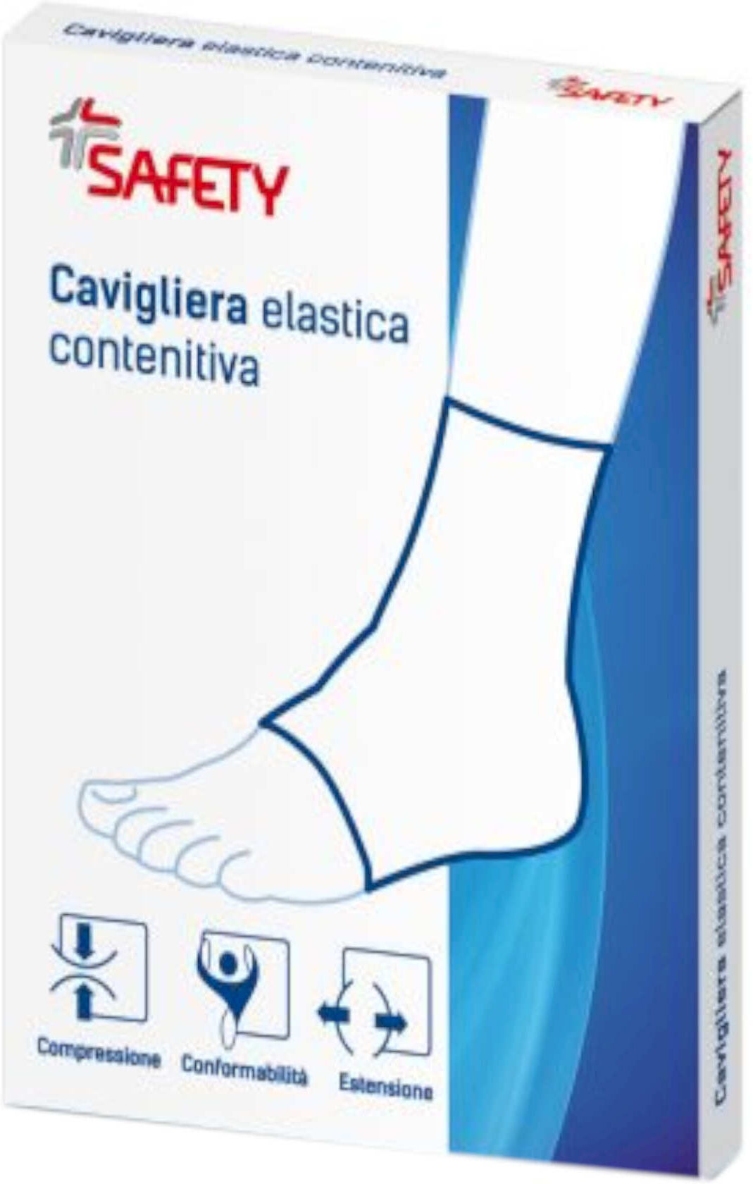 SAFETY Cavigliera Elastica Contenitiva 1 Cavigliera Piccola 19-22 Cm