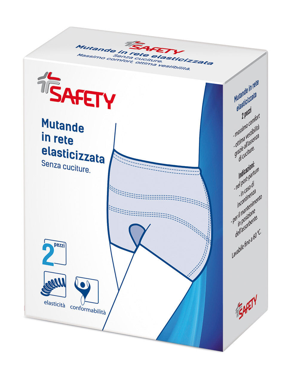 SAFETY Mutande In Rete Elasticizzata 2 Pezzi L