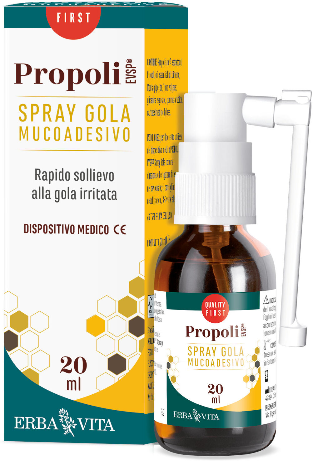 ERBA VITA Propoli Evsp - Spray Gola Mucoadesivo 20ml