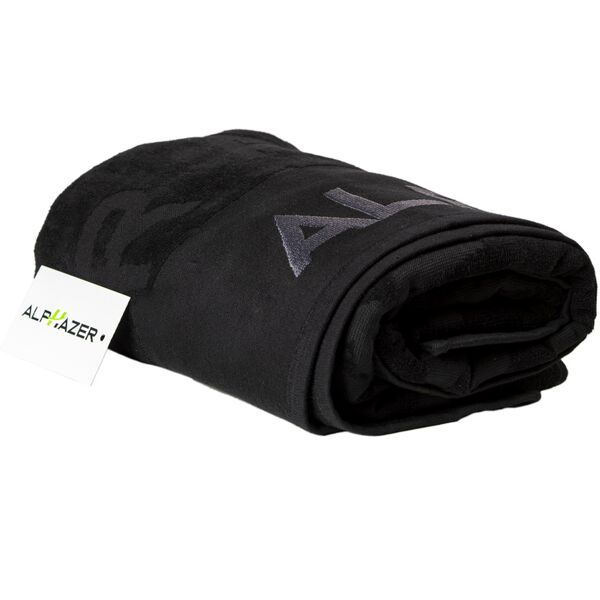 alphazer outfit beach towel velour cm 90x160 300 gsm colore: nero