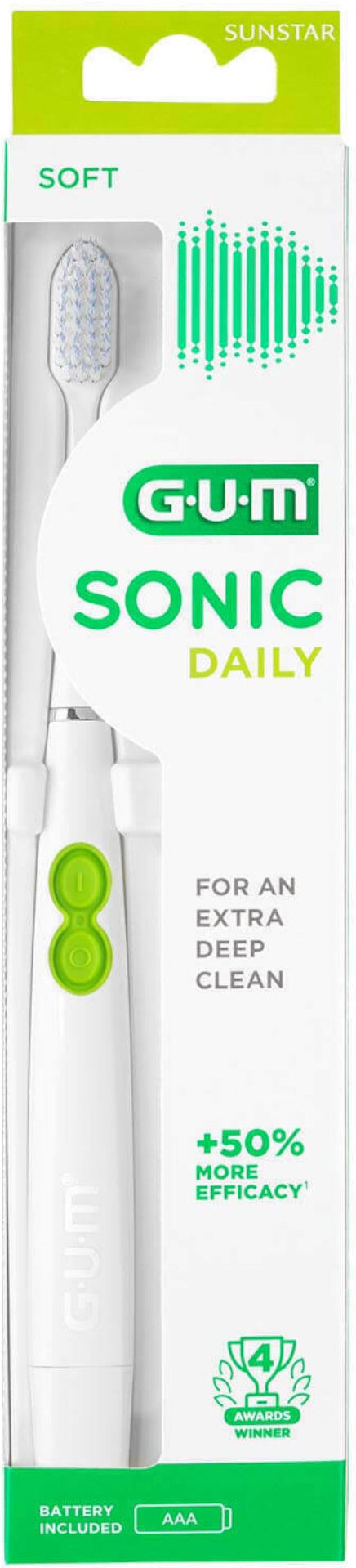 gum sonic daily 1 spazzolino bianco