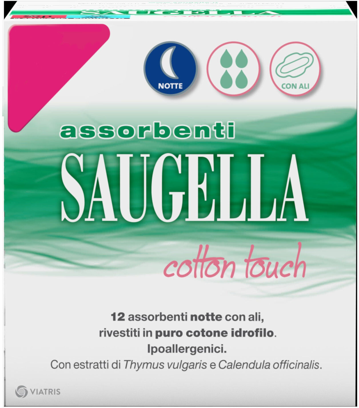 SAUGELLA Cotton Touch Assorbenti Notte 12 Assorbenti