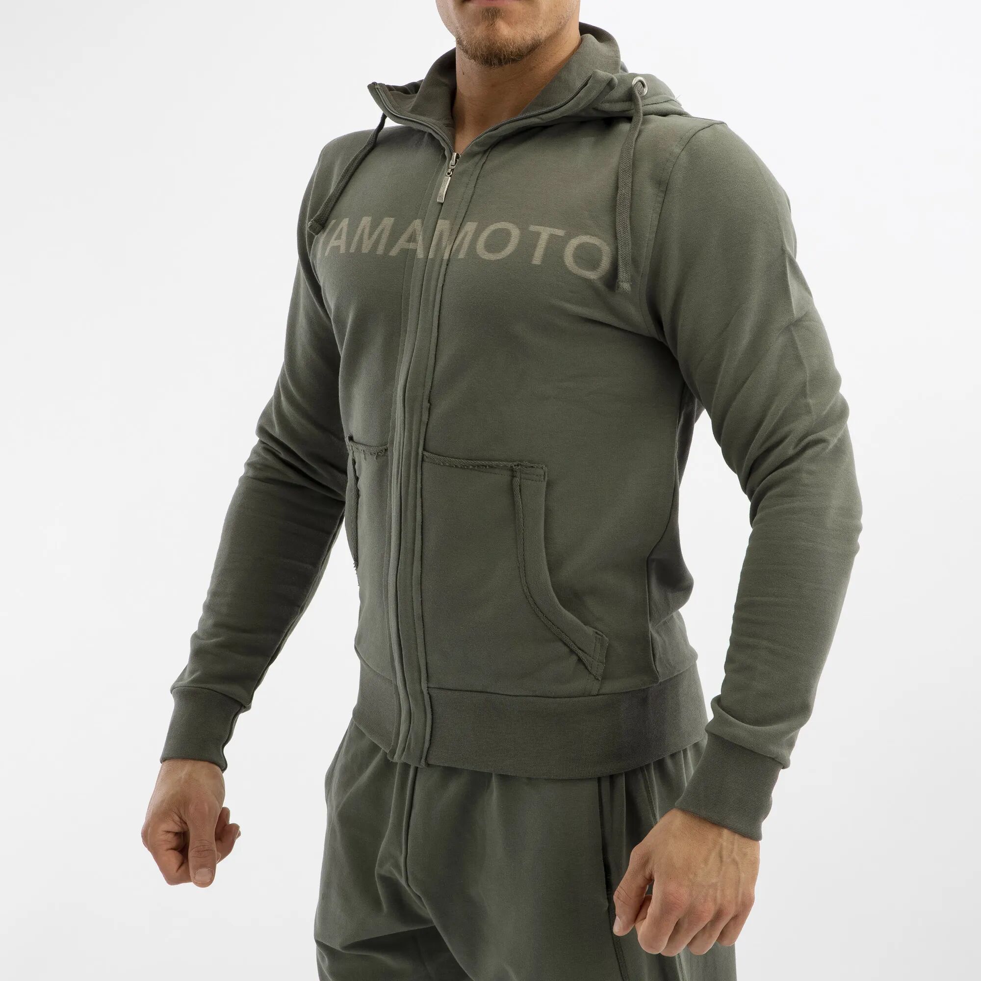 YAMAMOTO OUTFIT Sweatshirt Zip Colore: Grigio 